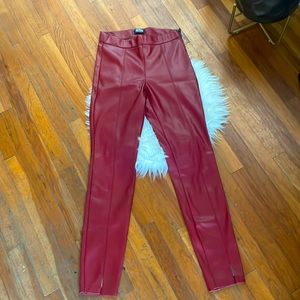 Brick Red Zara faux leather leggings sz small